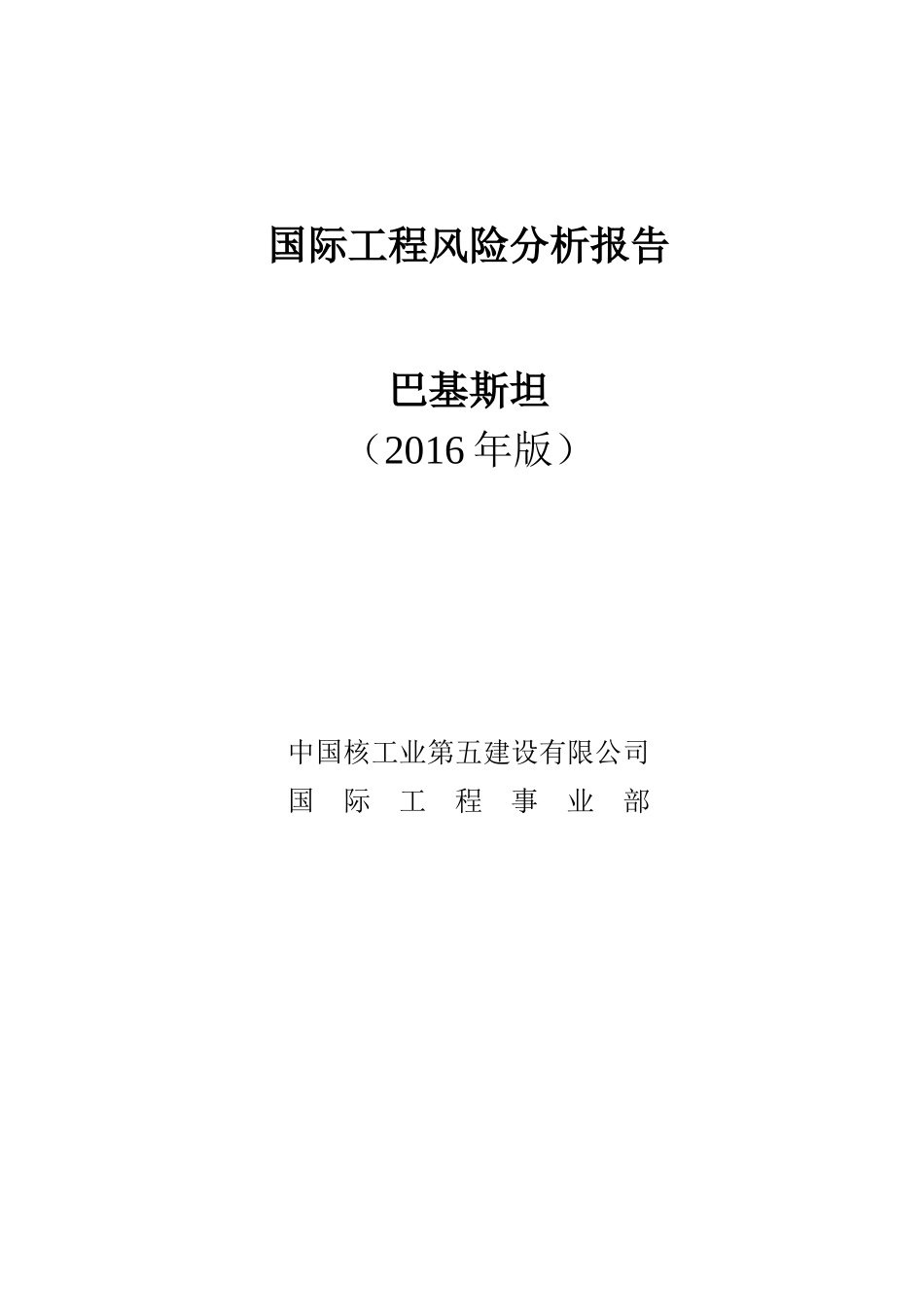 国际项目风险分析--巴基斯坦_第1页
