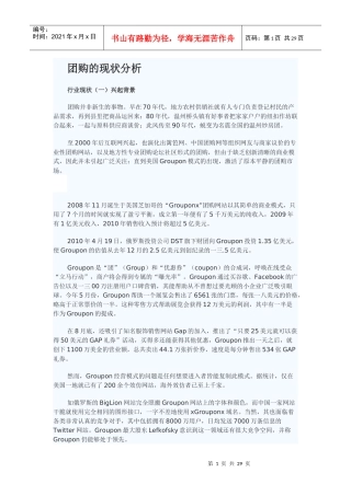 团购的现状分析报告