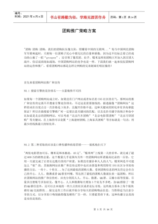 团购推广策略方案