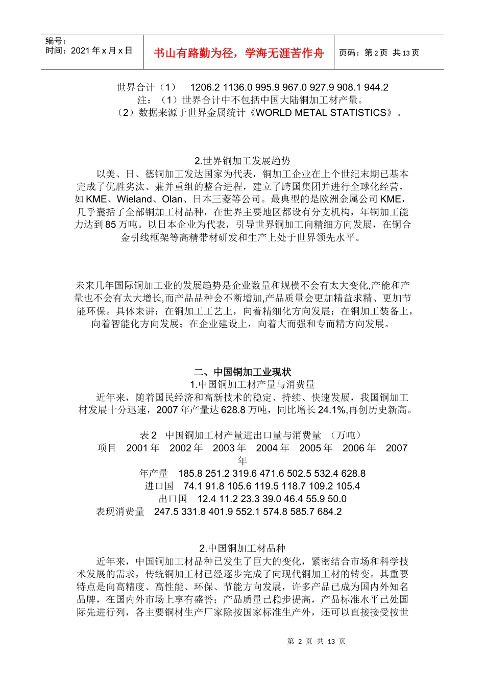 国内外铜加工现状及我国铜加工发展战_第2页