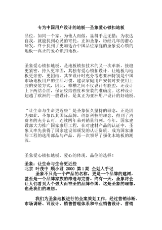 圣象地板整体策划案