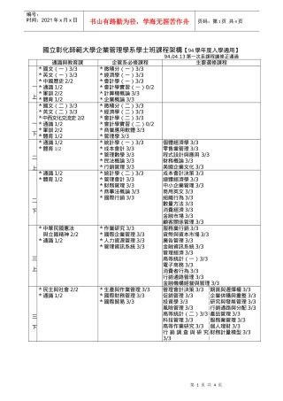 国立彰化师范大学企业管理学系学士班课程架构94学年...