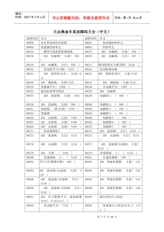 大众某汽车全部故障码