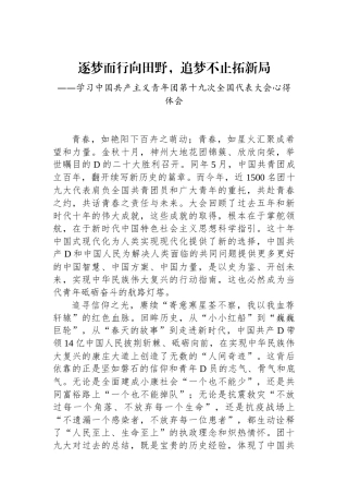 基层工作者学习共青团十九大精神心得体会