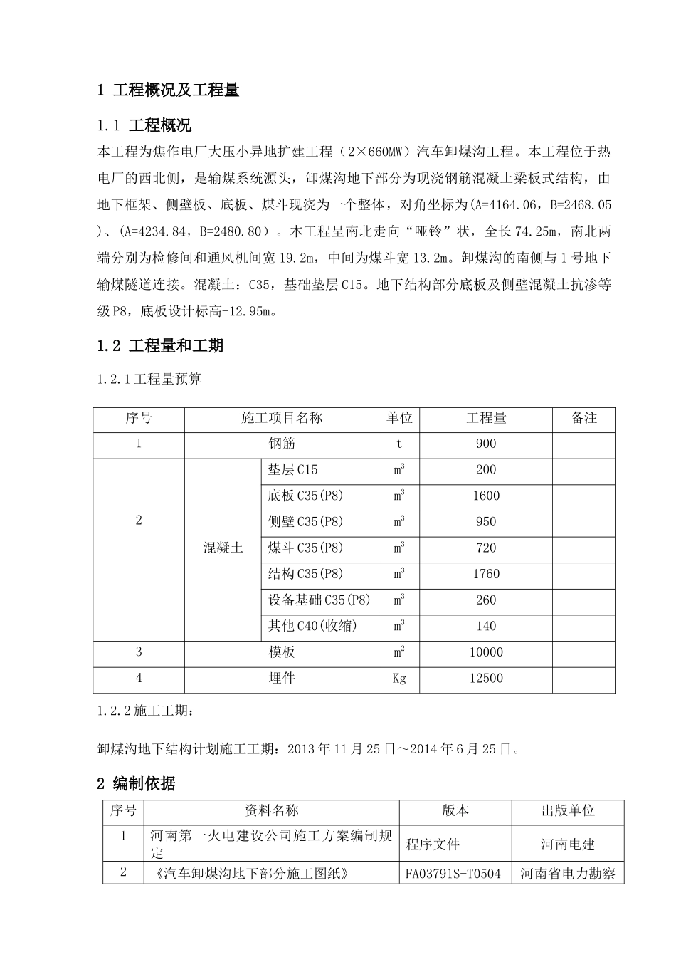 卸煤沟主体施工方案yuyue_第1页