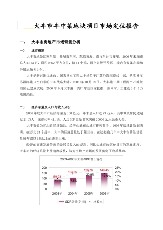 大丰市某区域项目市场定位报告