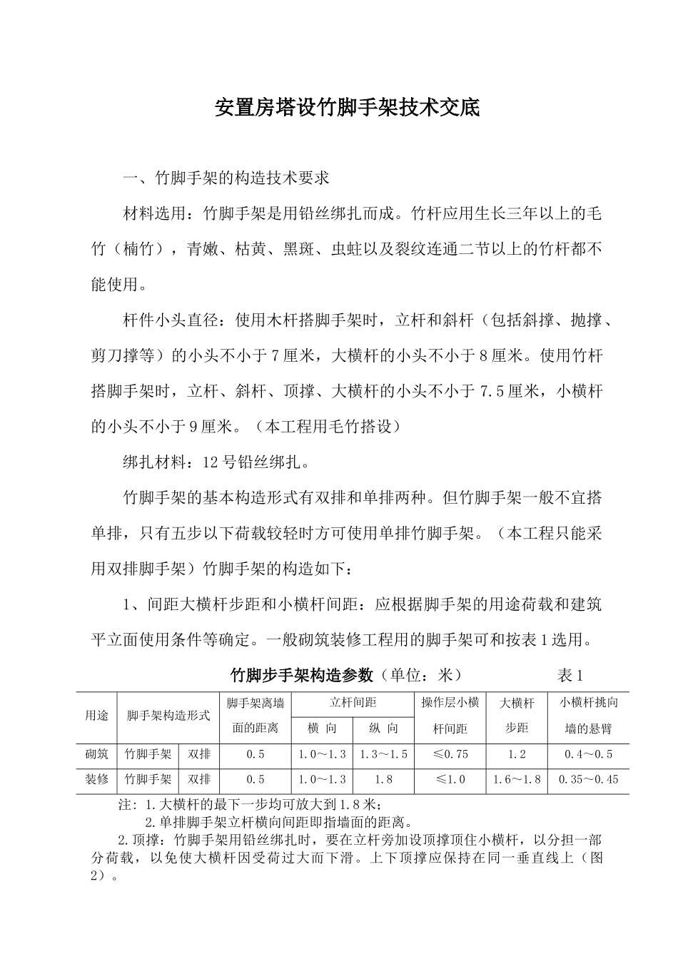 安全施工组织设计（搭设竹脚手架）_第2页