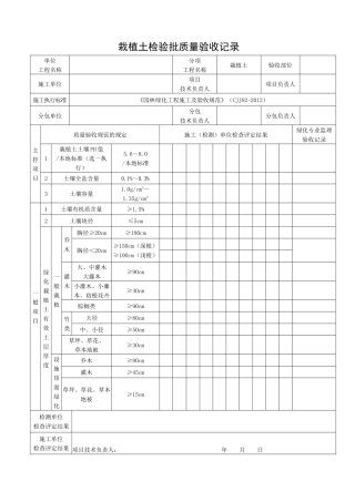 园林绿化工程施工及验收规范表格