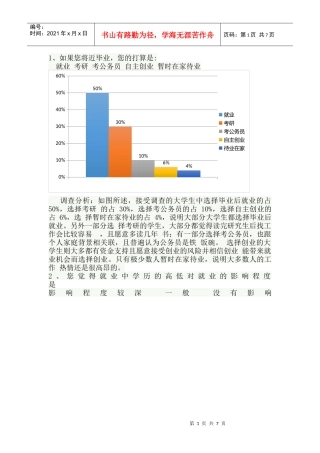 大学生就业心理问卷调查分析中文