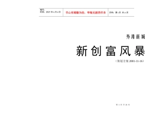 外滩新城新创富风暴策划方案
