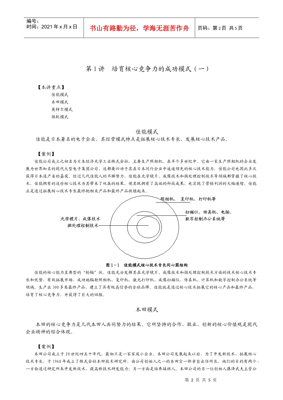 培育核心竞争力的成功模式内容摘要_第2页