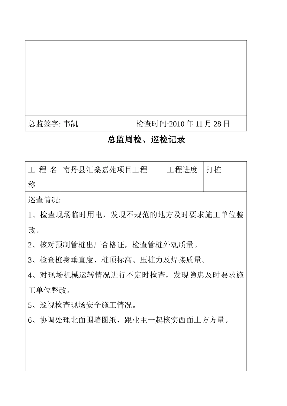 总监理工程师周检、巡检记录2_第3页
