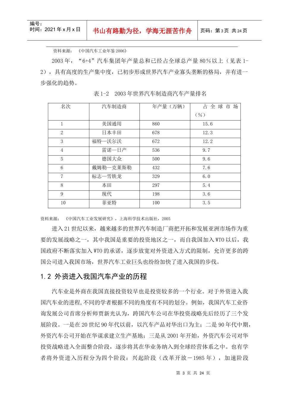 外资进入对我国汽车产业的影响及对策_第3页