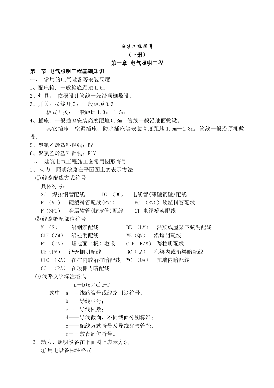 安装电气预算_第1页