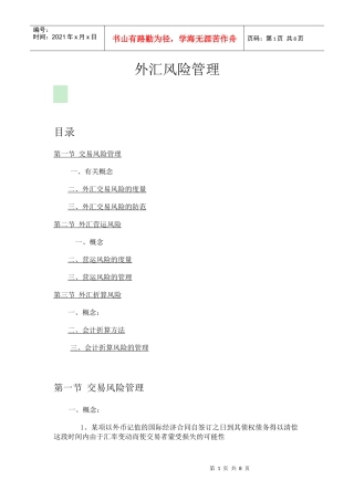 外汇风险管理