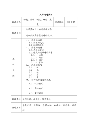 平安保险《人际沟通技巧》讲师手册