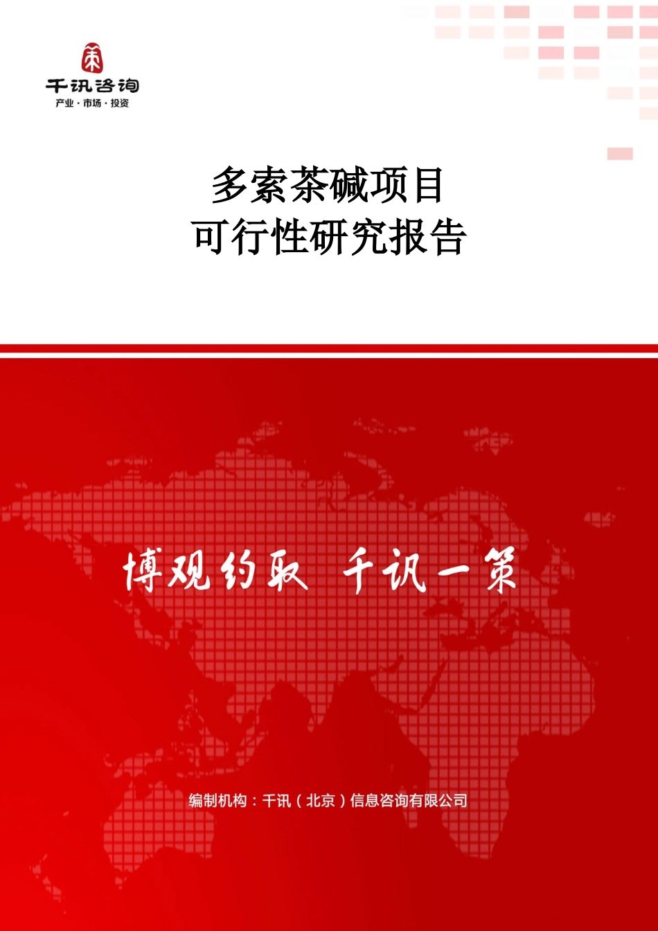 多索茶碱项目可行性研究报告_第1页