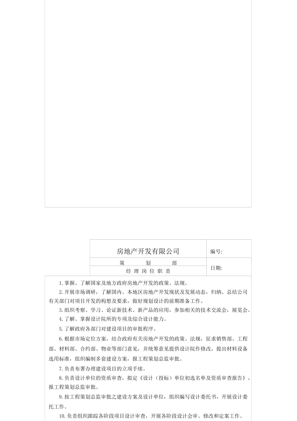 房地产开发有限公司策划各岗位职责总表_第2页