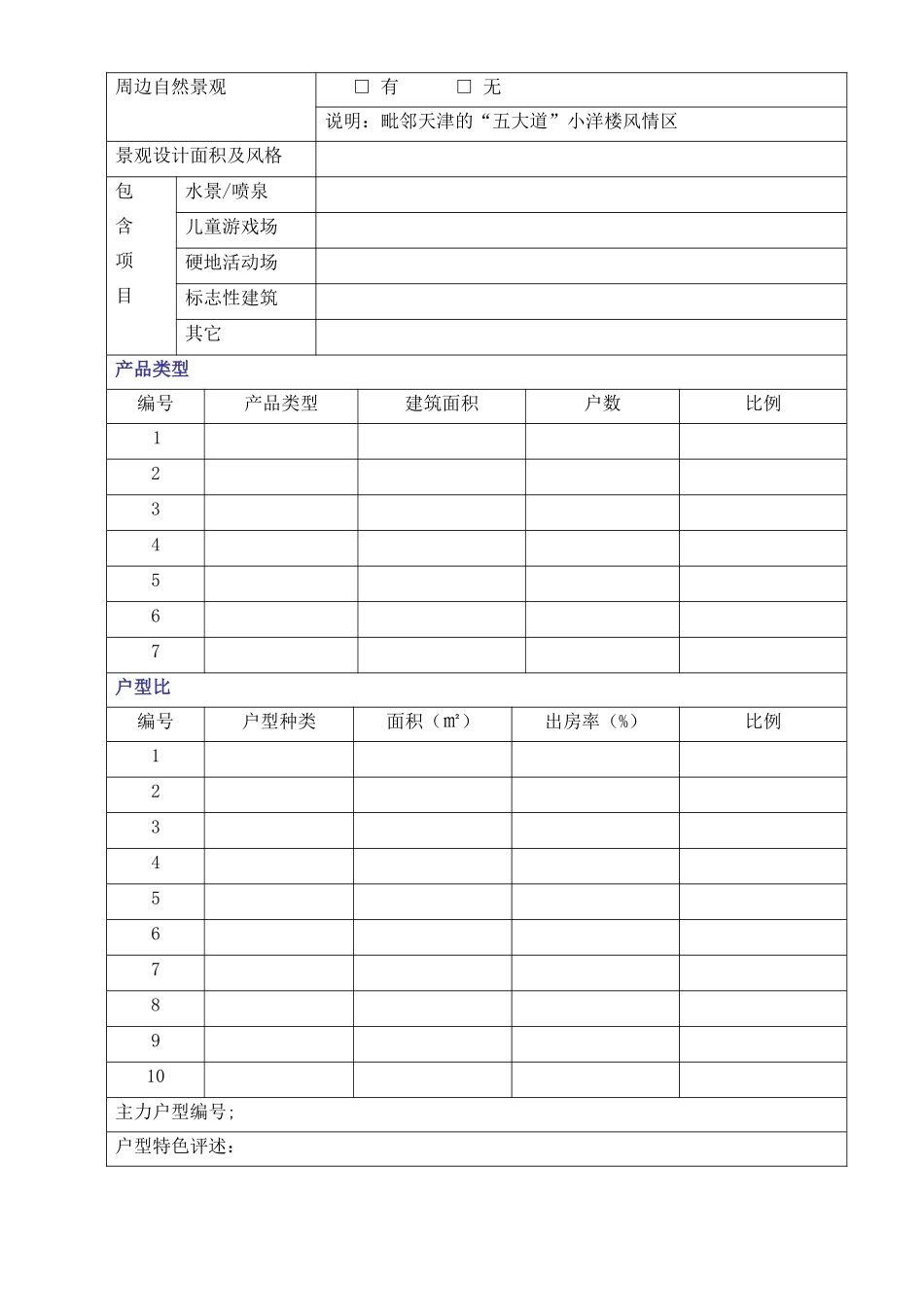 天津市物业个案调研表5(1)_第2页