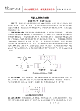 基因工程概念辨析