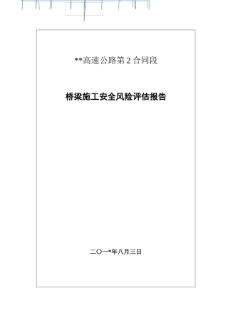 大桥中桥天桥风险评估报告