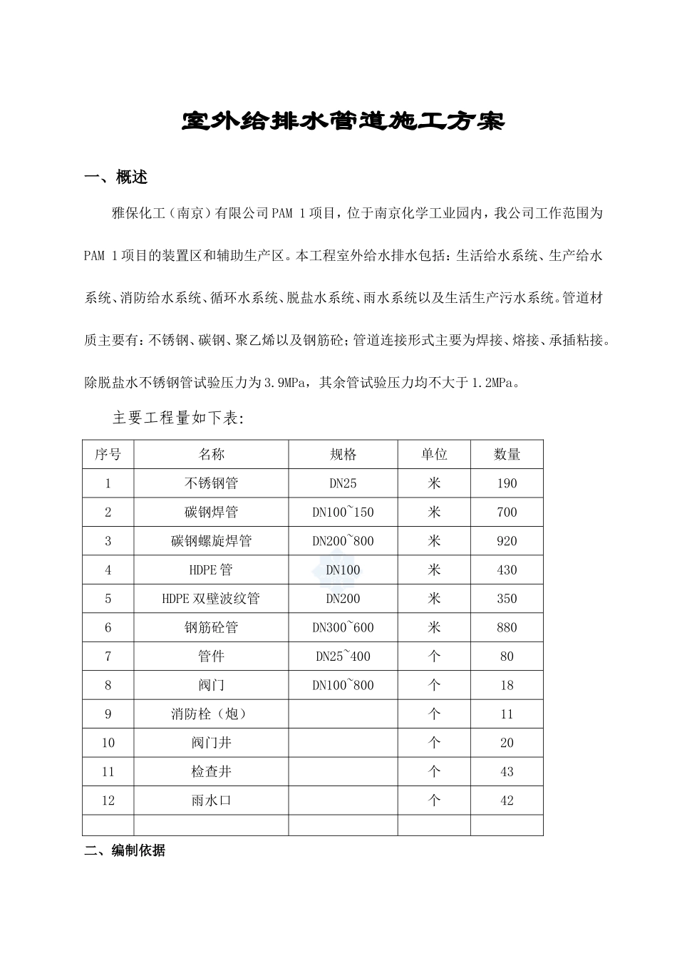 外网PE管道组织设计(DOC16页)_第1页