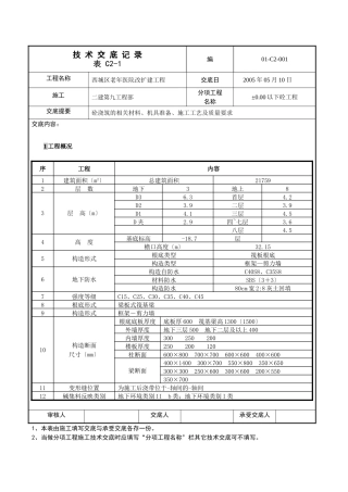 某医院改扩建工程混凝土技术交底