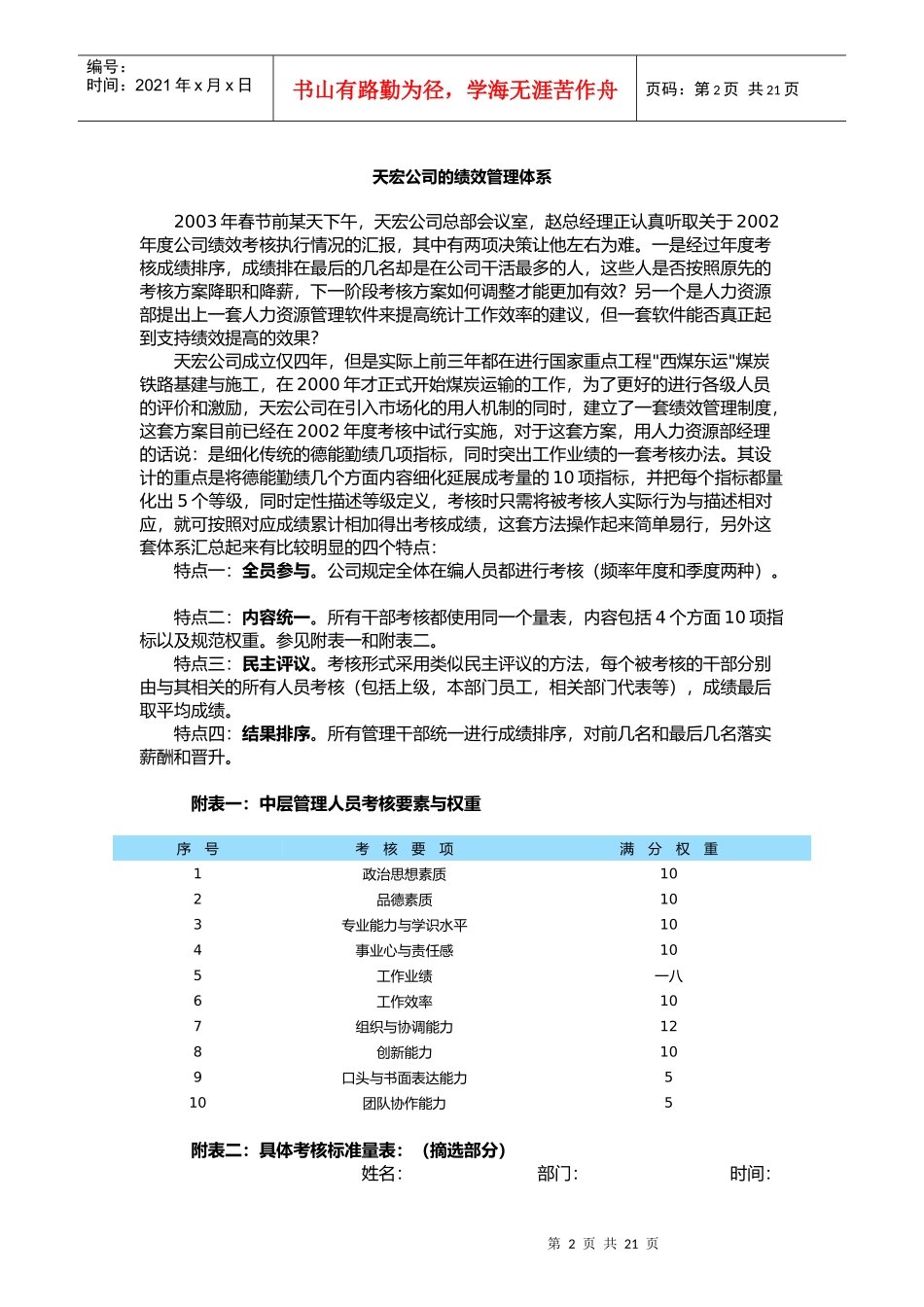 天宏公司的绩效管理体系_第2页
