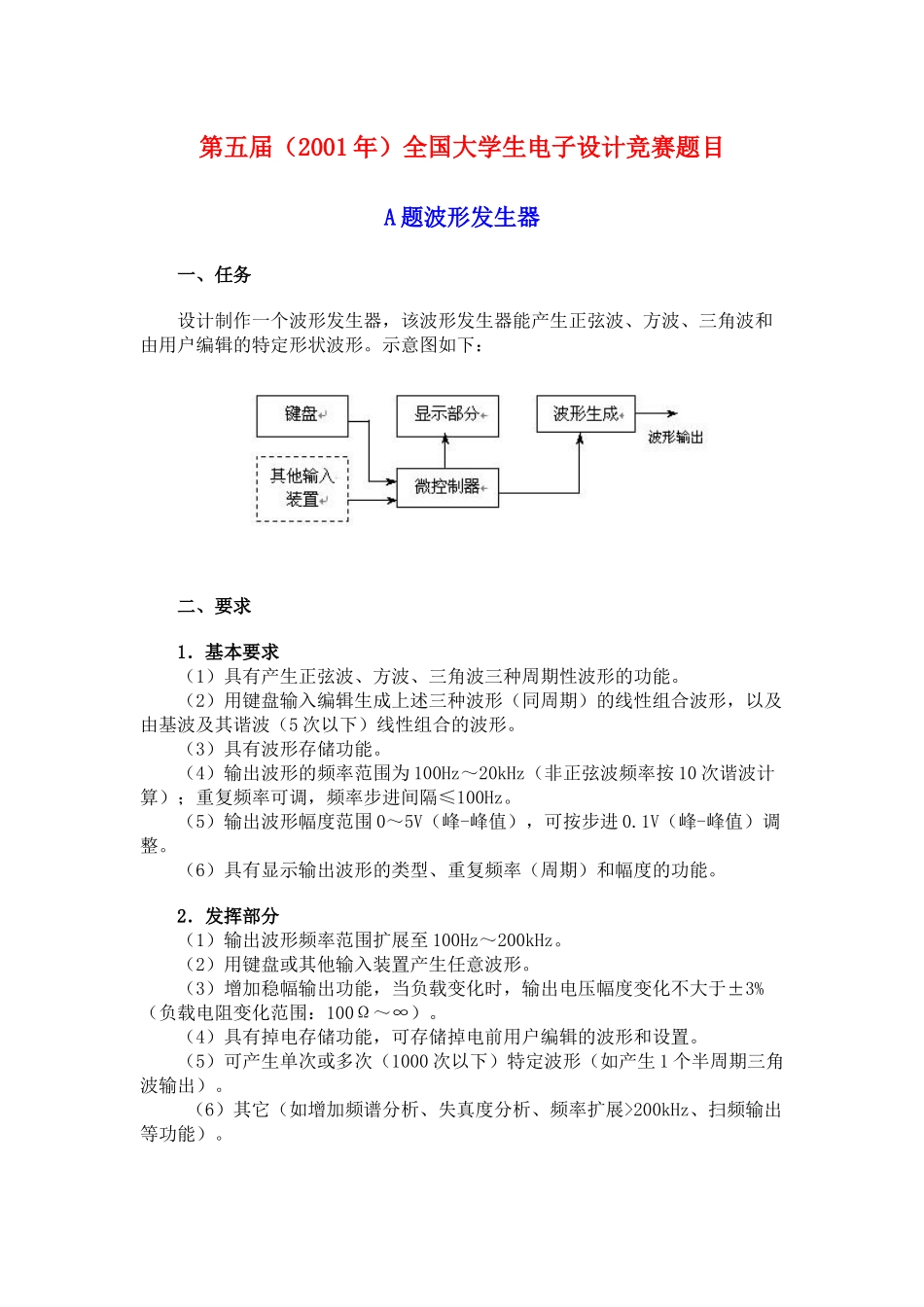 历届全国大学生电子设计竞赛题目汇编—PLD_第2页