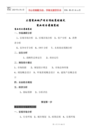 大型商业地产项目顶级策划模式-Jason