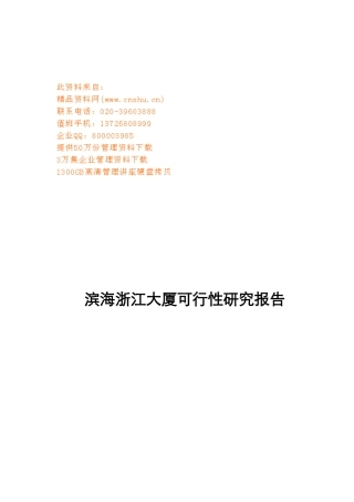 天津某大厦可行性研究报告