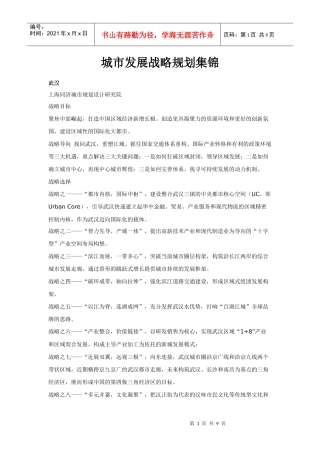 城市发展战略规划集锦