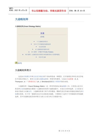 大战略矩阵简介