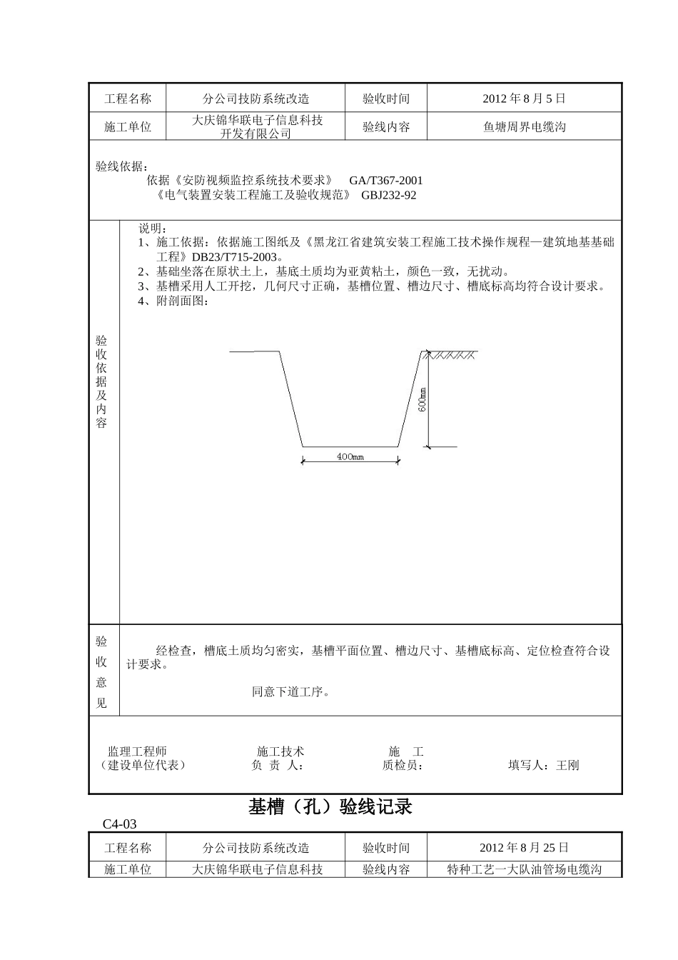 基槽开挖隐蔽工程检查记录_第2页