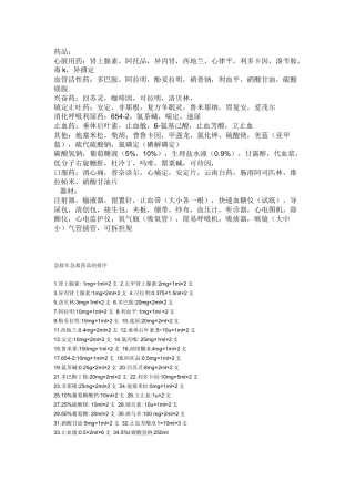 急救药品及急救指南