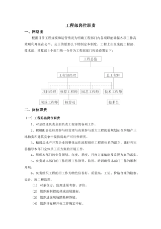 工程部岗位职责