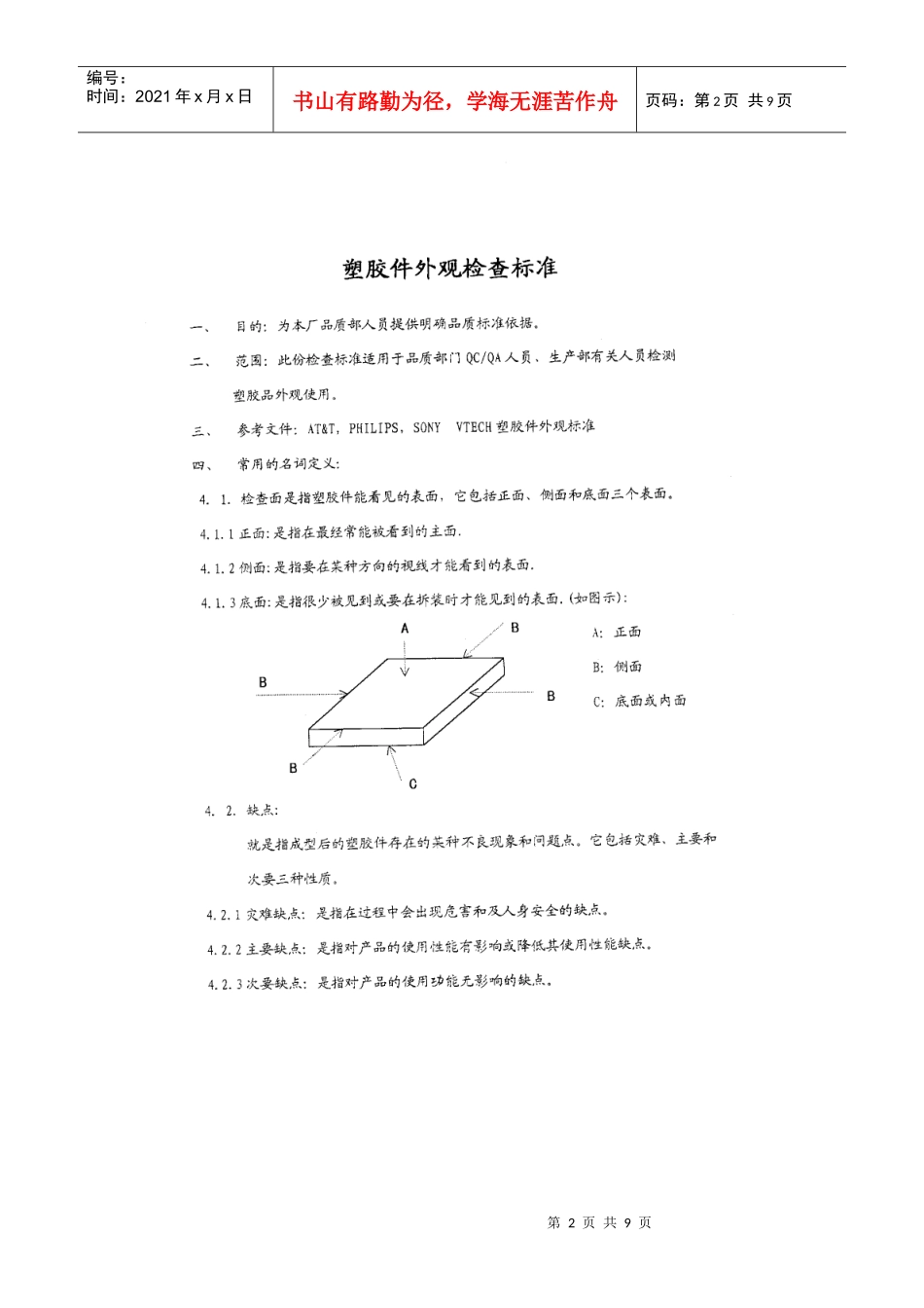 塑胶件外观检查标准讲义_第2页