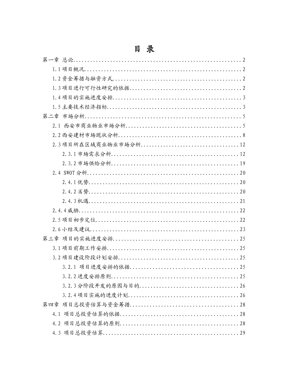 大明宫商业项目可行性研究报告_第1页