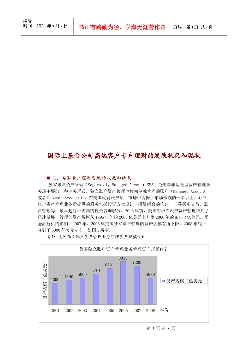 基金公司高端客户专户理财的发展状况与现状_第1页