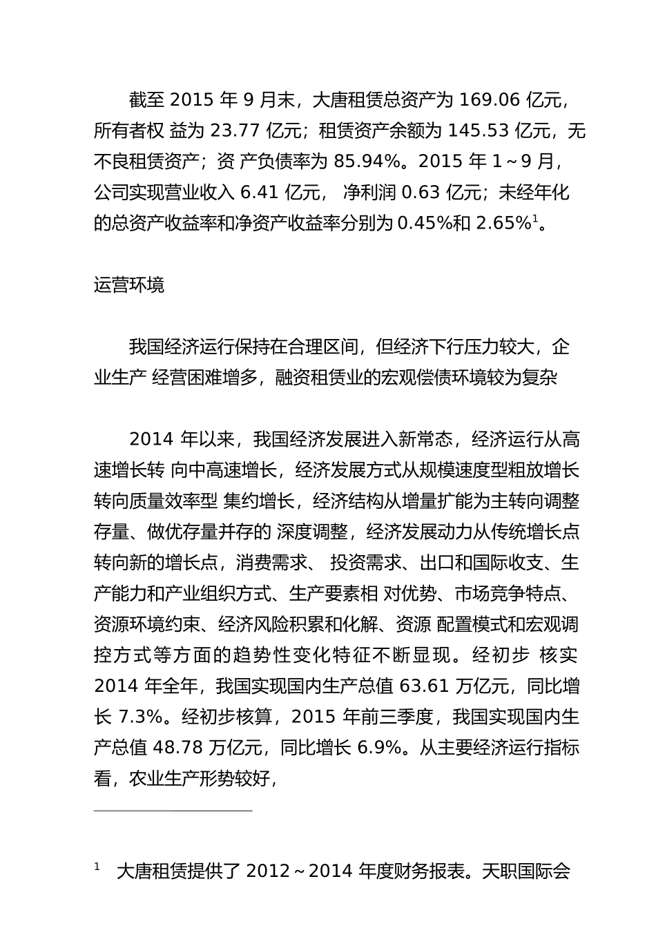 大唐融资租赁有限公司XXXX年度主体评级报告-21_第2页