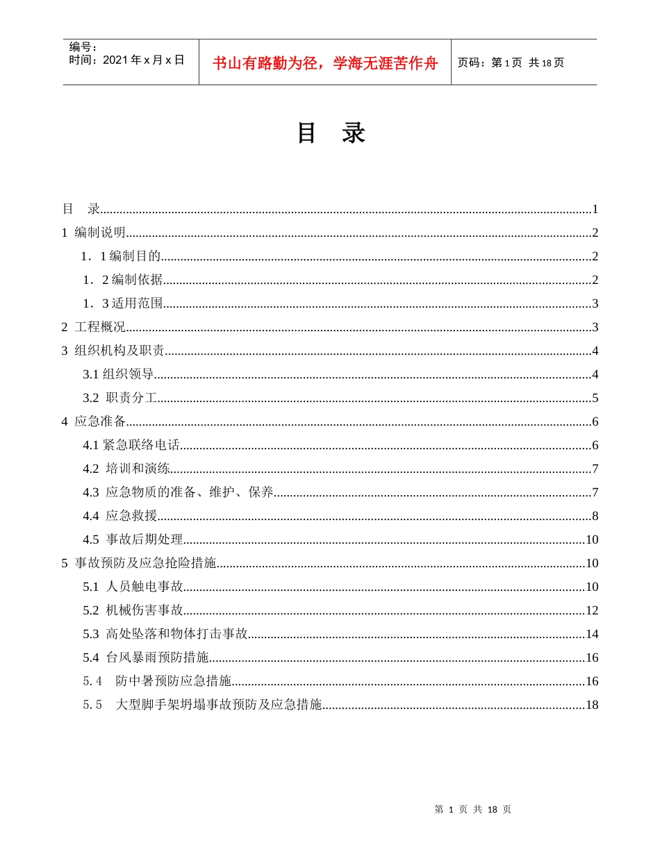 大型垂直运输设备事故应急预案_第1页