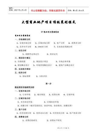 大型商业地产项目顶级策划模式概述(DOC 82页)