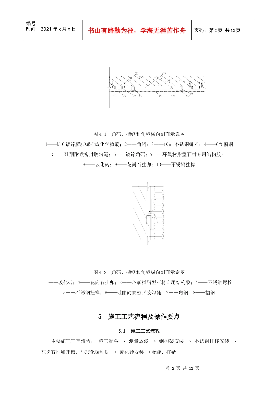 墙面干挂玻化砖施工工法_第2页