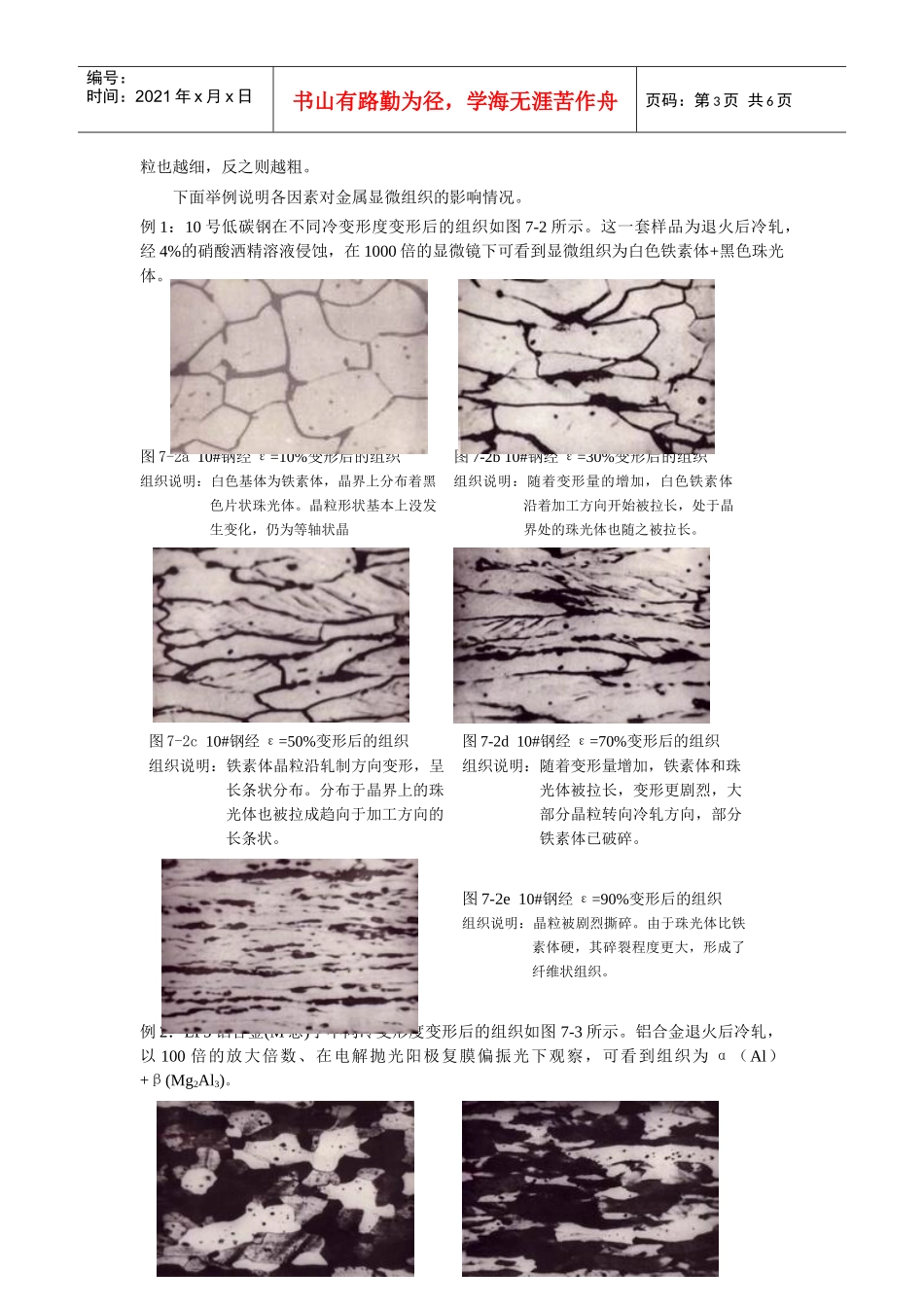 塑性变形与再结晶的显微组织分析_第3页