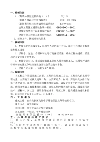 外墙保温施工组织设计(19页)