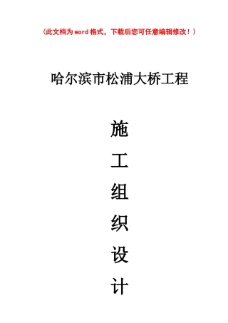 大桥施工组织设计概述