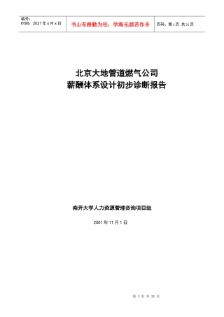 大地公司初步诊断报告