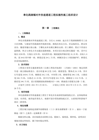 快速通道工程实施性施工组织设计