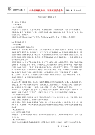 大连某项目策划报告书