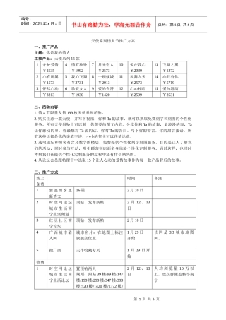 天使系列情人节推广方案